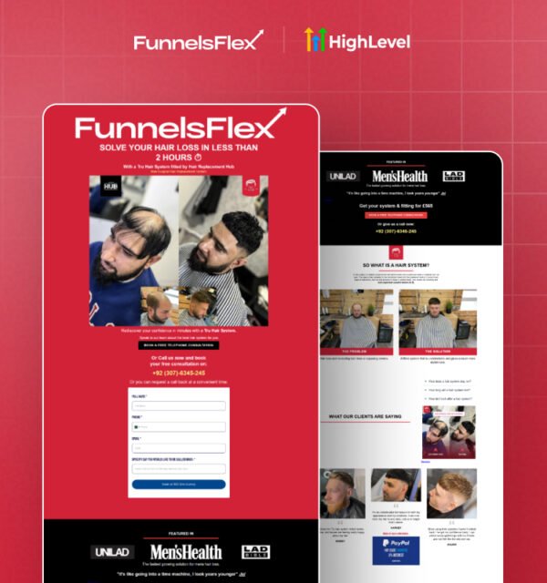Hair Replacement Funnel Template For GHL