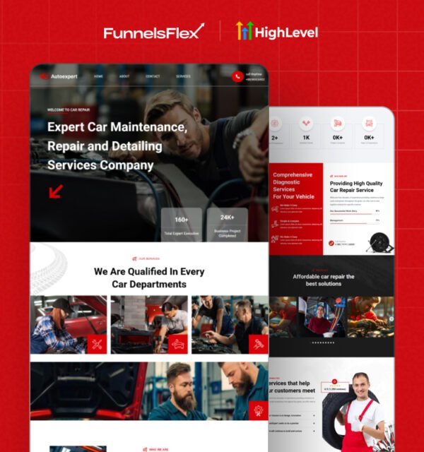 Get More Bookings & Build Trust with a Clean, Modern Auto Repair Funnel!