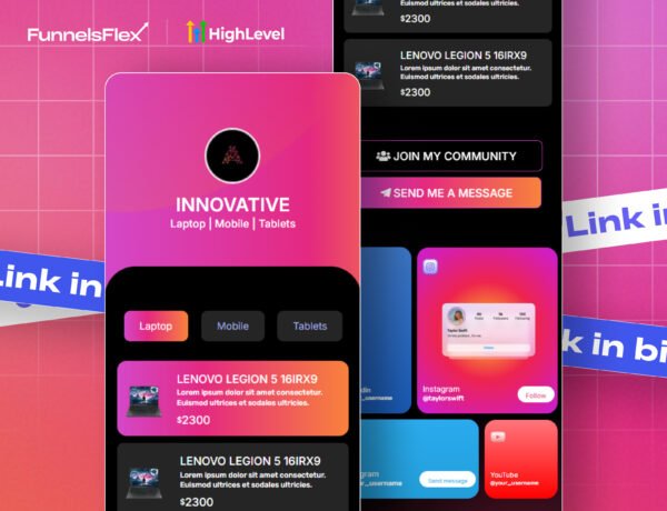Modern Innovative Link Bio Funnel Template | Bold CRM Funnel for Tech Sellers & Affiliates