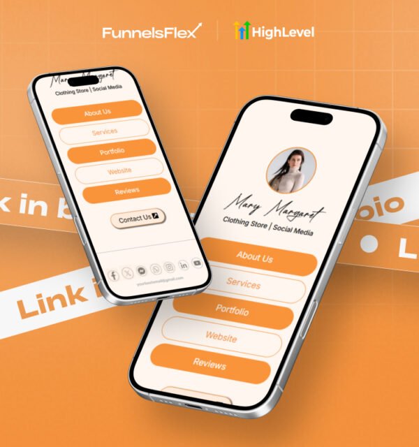 Social Media Link Page Bio Funnel Template | Stylish, Mobile-Optimized Funnel for Creators & Brands