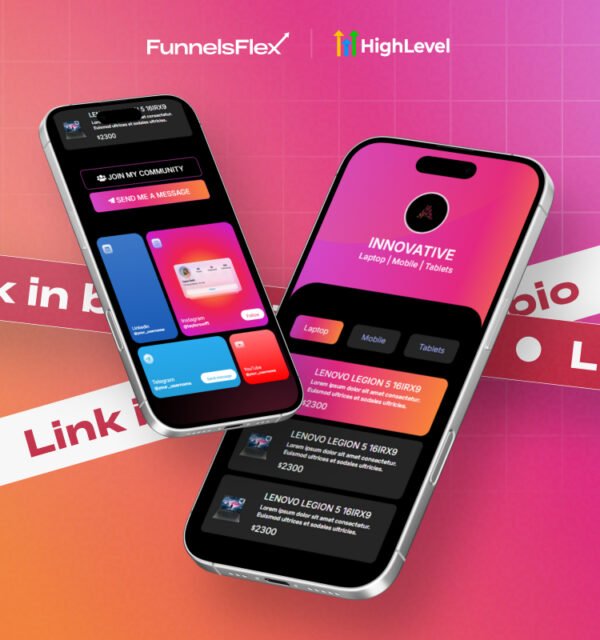 Modern Innovative Link Bio Funnel Template | Bold CRM Funnel for Tech Sellers & Affiliates