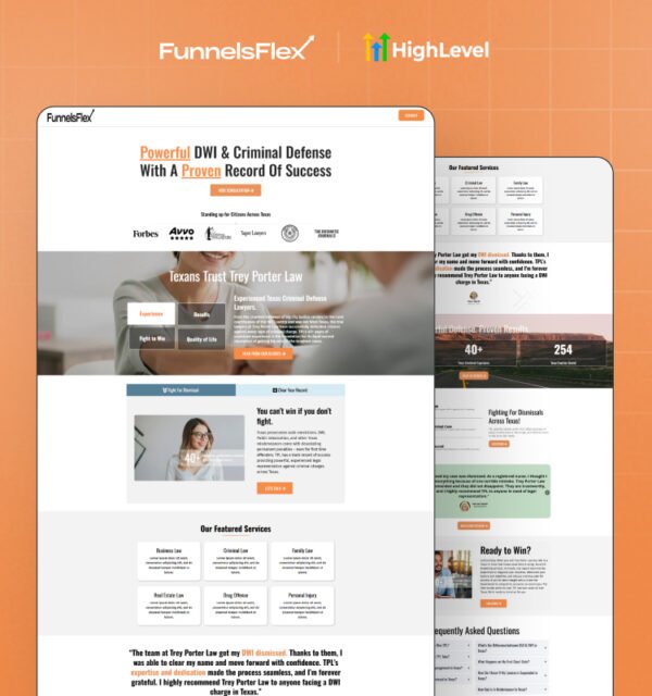 Launch your legal funnel fast! Automate lead capture, book consults, and grow your law firm with our GoHighLevel template.