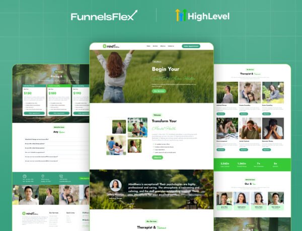 GoHighLevel Psychology and Wellness Website Template | Therapy Consulting Funnel