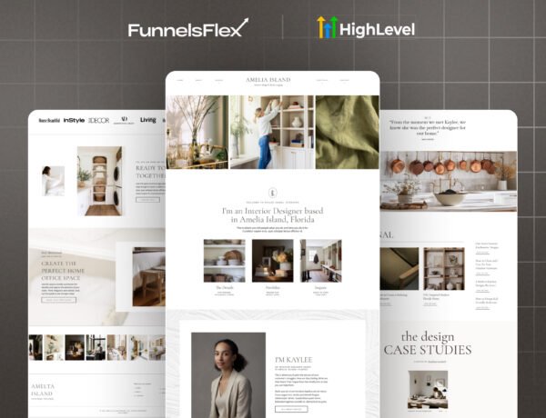 GoHighLevel Interior Design Website Template, Modern GHL Website for Interior Stylists, Professional Home Decor Design