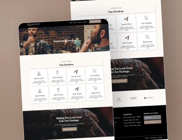 GoHighLevel Barber Shop Website Template, GHL Salon Website Template, Modern Barber Booking Funnel, Luxury Salon Website GHL