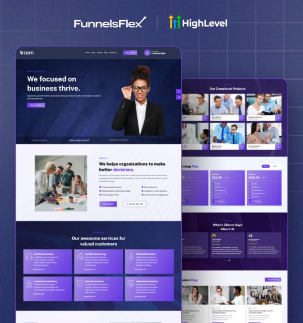 GoHighLevel Consulting Business Funnel | Sales, Booking & Thank You Pages for Coaches