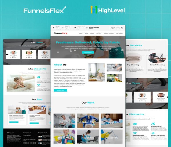 GoHighLevel Laundry Website Template – A Complete Booking System for Laundry & Dry Cleaning Businesses