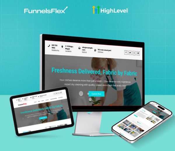 GoHighLevel Laundry Website Template – A Complete Booking System for Laundry & Dry Cleaning Businesses