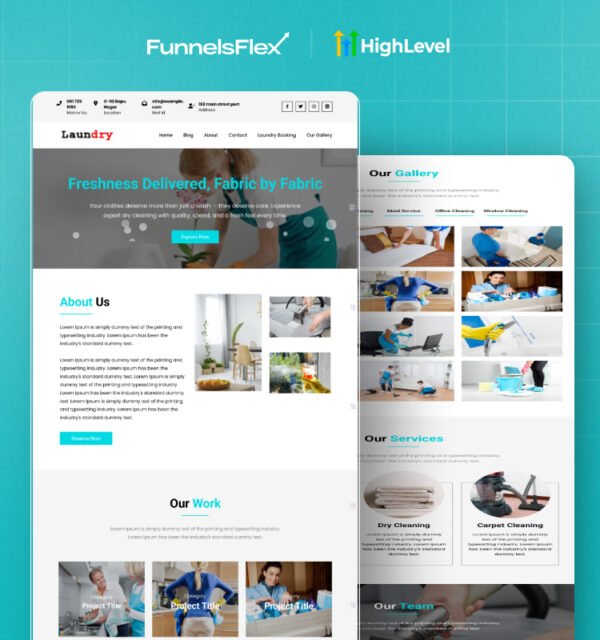 GoHighLevel Laundry Website Template – A Complete Booking System for Laundry & Dry Cleaning Businesses
