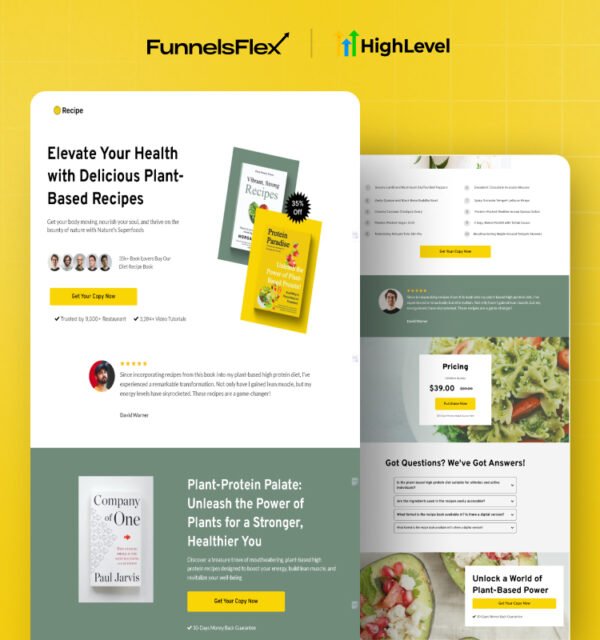 GoHighLevel Recipe Funnel | Food, Diet & Meal Plan Template | Conversion-Ready Funnel