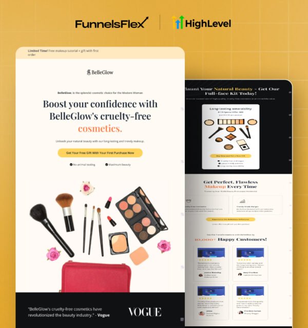GoHighLevel Cosmetic Funnel – Simple Beauty & Aesthetic Booking Funnel Template