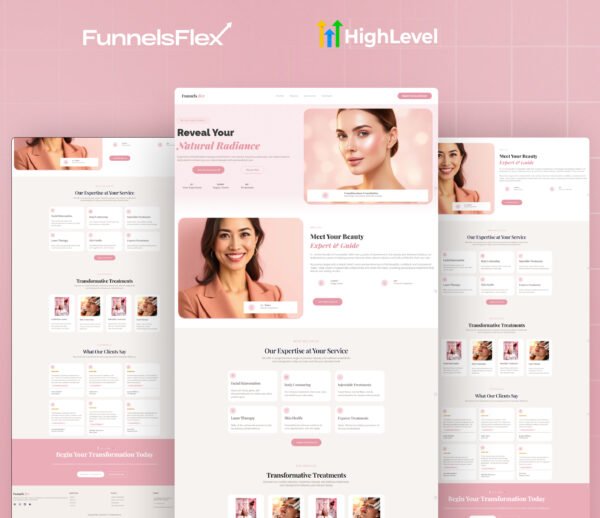 GoHighLevel Med Spa Website Template – Modern Design for Beauty & Skincare Clinics