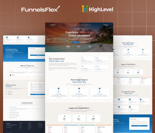 GoHighLevel Travel Agency Funnel – Editable GoHighLevel Template for Travel Services