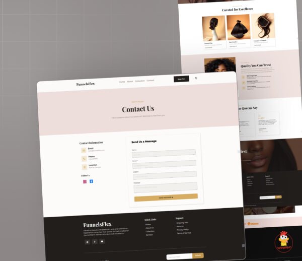 GoHighLevel Hair Products eCommerce Template