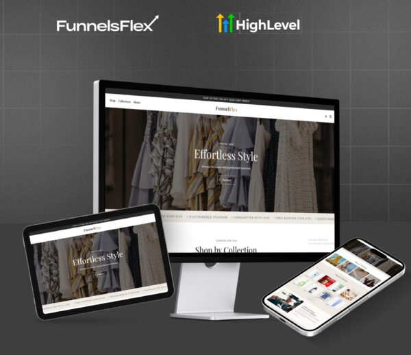 GoHighLevel Fashion Ecommerce Store Website Template | Minimal & Aesthetic Online Store for Brands
