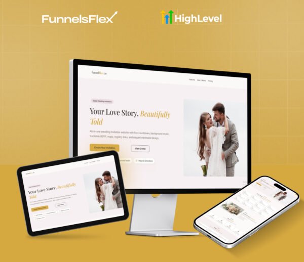 GoHighLevel Wedding website Template: Digital Wedding Invitation Funnel