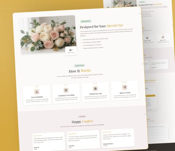 GoHighLevel Wedding website Template: Digital Wedding Invitation Funnel