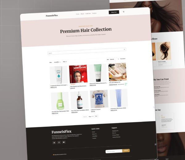 GoHighLevel Hair Products eCommerce Template