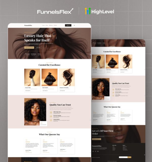 GoHighLevel Hair Products eCommerce Template