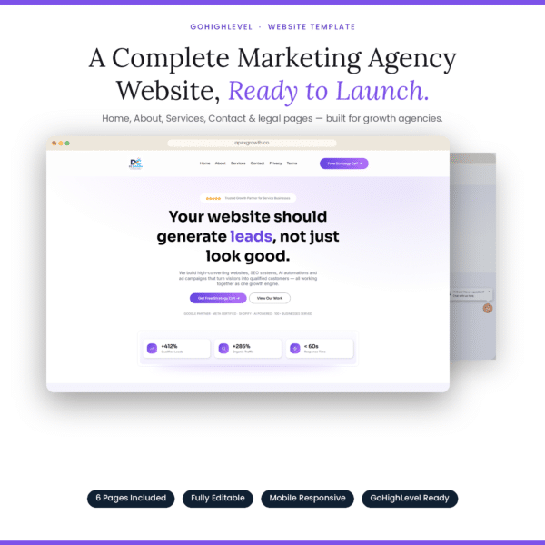 GoHighLevel Lead Generation Website Template for Agencies & Consultants